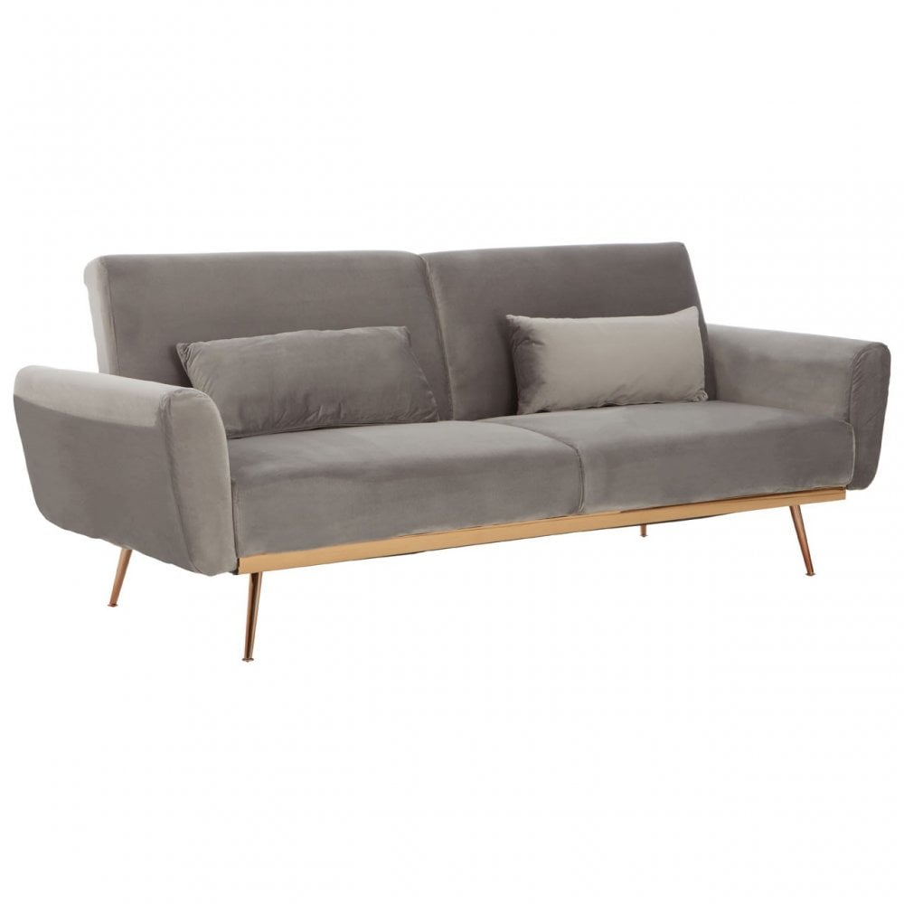 Hatton Grey Velvet Sofa Bed Grey