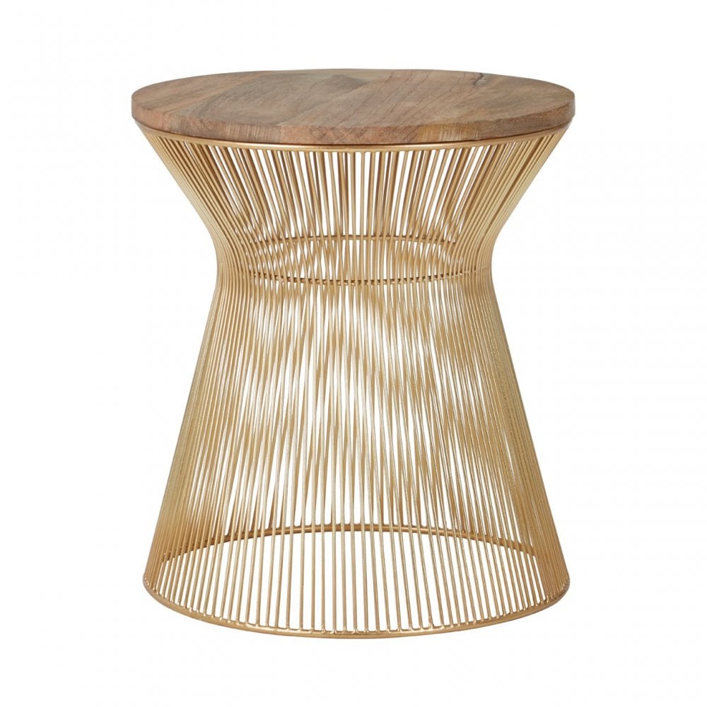 Hamish Gold Finish Side Table Gold