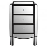 Tiffany 3 Drawer Mirrored Chest Silver