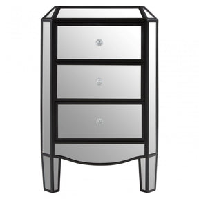 Tiffany 3 Drawer Mirrored Chest Silver