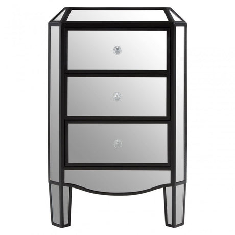 Tiffany 3 Drawer Mirrored Chest Silver