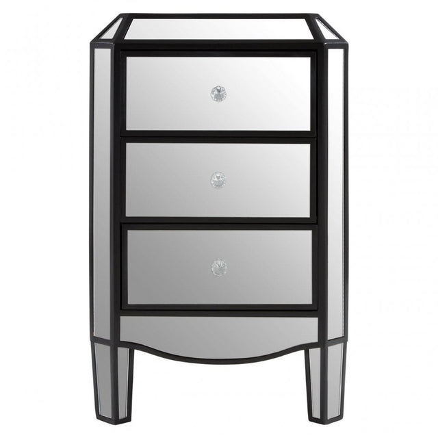 Tiffany 3 Drawer Mirrored Chest Silver