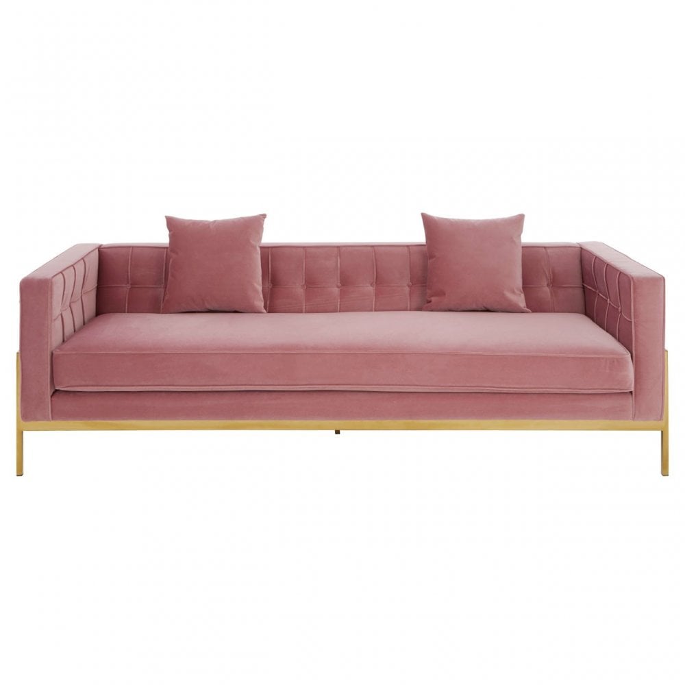 Rena 3 Seat Pink Sofa Pink