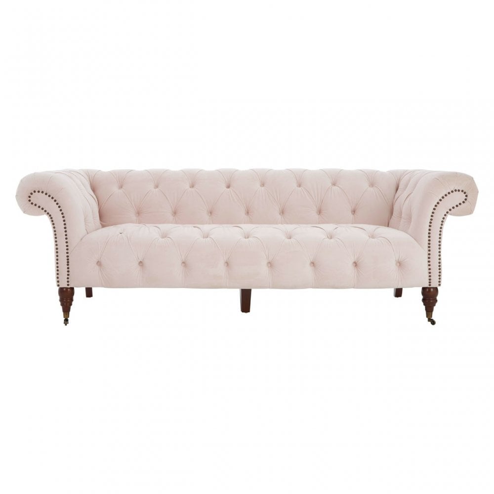 Suri 3 Seat Chesterfield Sofa Pink