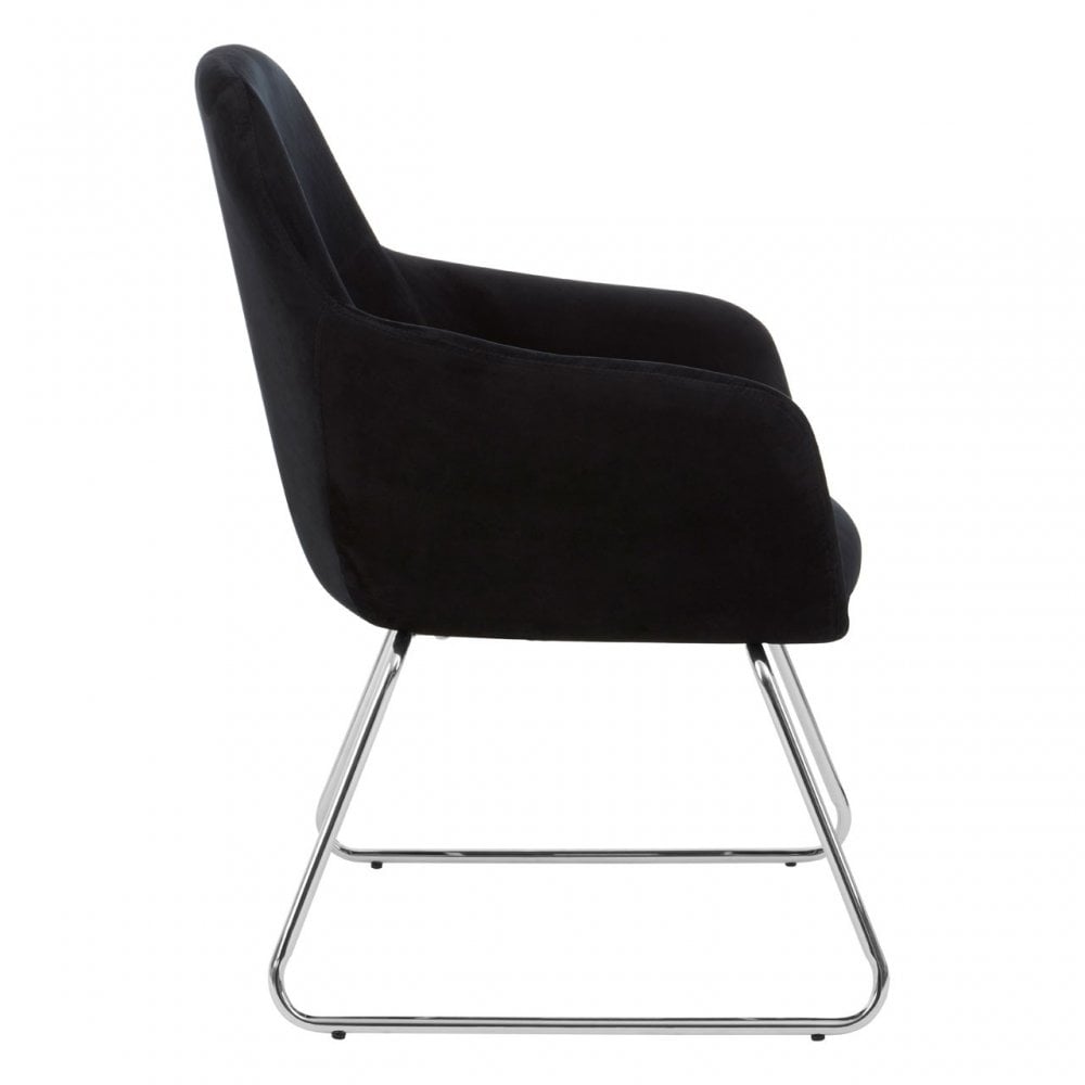 Jersey Black Fabric Chair Black