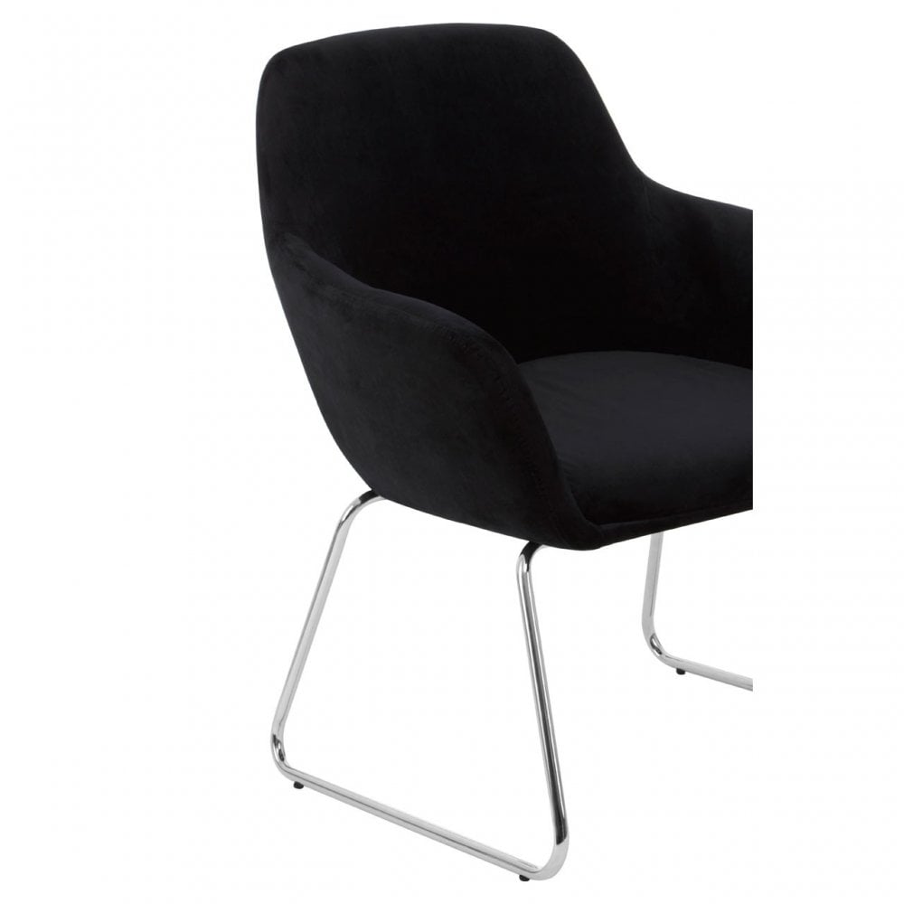 Jersey Black Fabric Chair Black