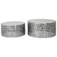 Hamish Set of 2 Antique Pewter Side Tables Silver