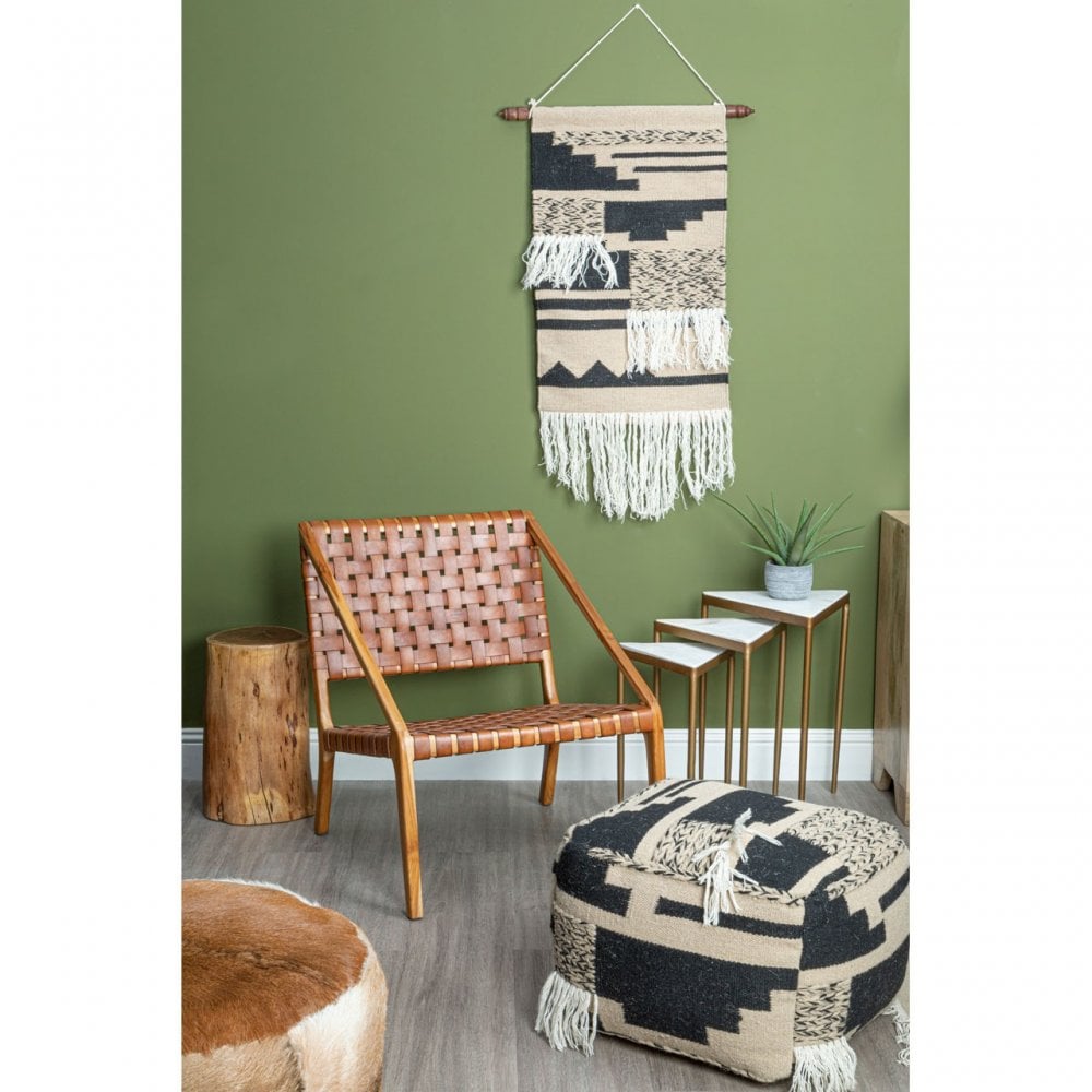 Kourtnai Brown Woven Leather Chair Brown