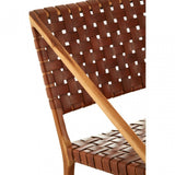 Kourtnai Brown Woven Leather Chair Brown