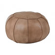 Longhorn Longhorn Buffalo Grey Leather Pouffe Grey