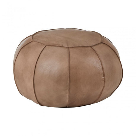Longhorn Longhorn Buffalo Grey Leather Pouffe Grey