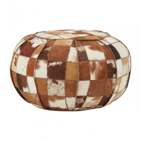 Longhorn Longhorn Buffalo Multicolour Leather Pouffe Multi-Coloured
