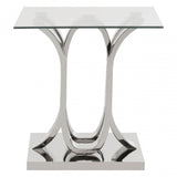 Matayo Curved Base End Table Silver