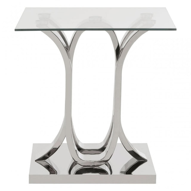 Matayo Curved Base End Table Silver