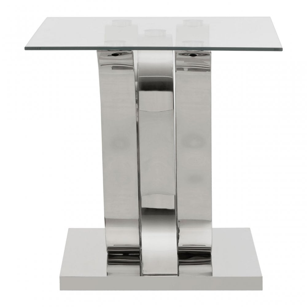 Matayo Curved Base End Table Silver