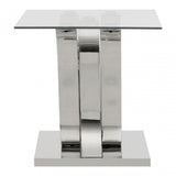 Matayo Curved Base End Table Silver