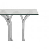 Matayo Curved Base End Table Silver