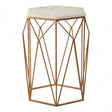 Gianna Side Table with Geometric Base White