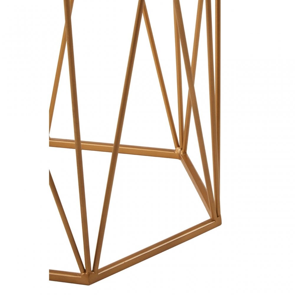 Gianna Side Table with Geometric Base White