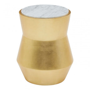 Lino Small Gold Drum Side Table Gold
