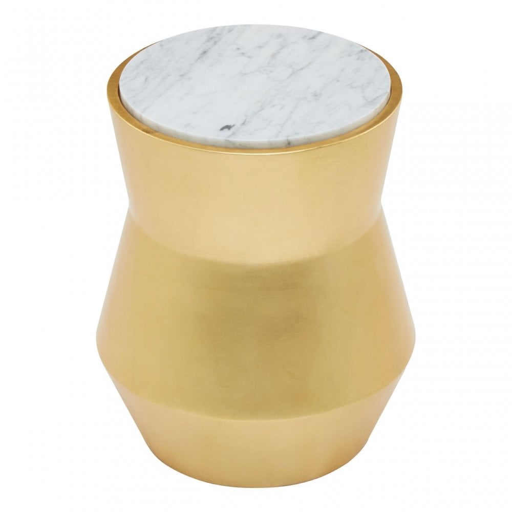 Lino Small Gold Drum Side Table Gold