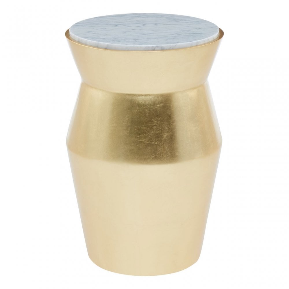 Lino Large Gold Drum Side Table Gold