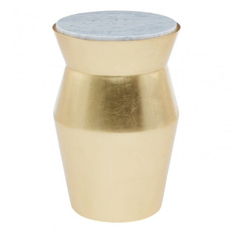 Lino Large Gold Drum Side Table Gold