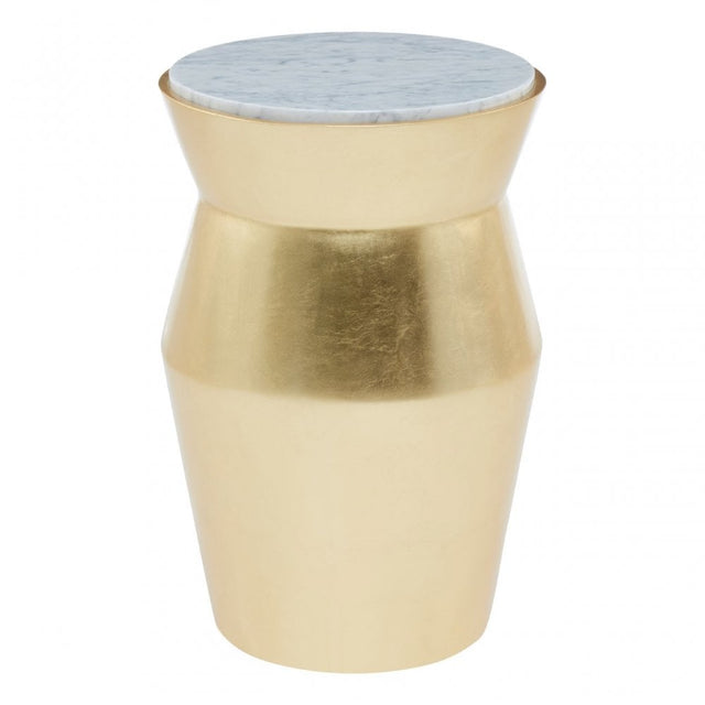 Lino Large Gold Drum Side Table Gold