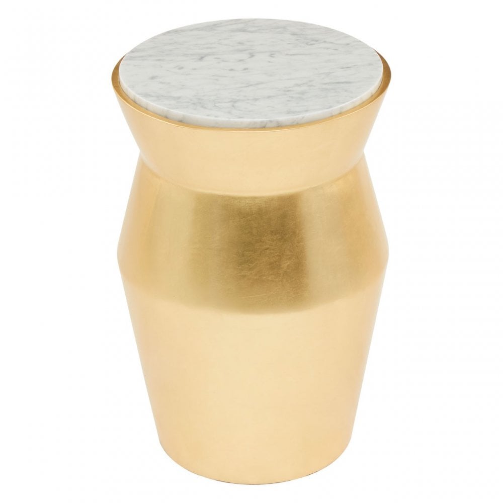 Lino Large Gold Drum Side Table Gold