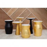Lino Large Gold Drum Side Table Gold
