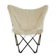 Sienna White Faux Fur Butterfly Chair White