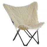 Sienna White Faux Fur Butterfly Chair White