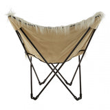 Sienna White Faux Fur Butterfly Chair White