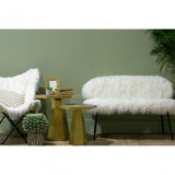 Sienna White Faux Fur Butterfly Chair White