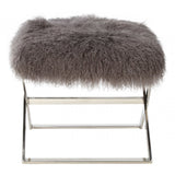 Anafi Grey Sheepskin Stool Grey