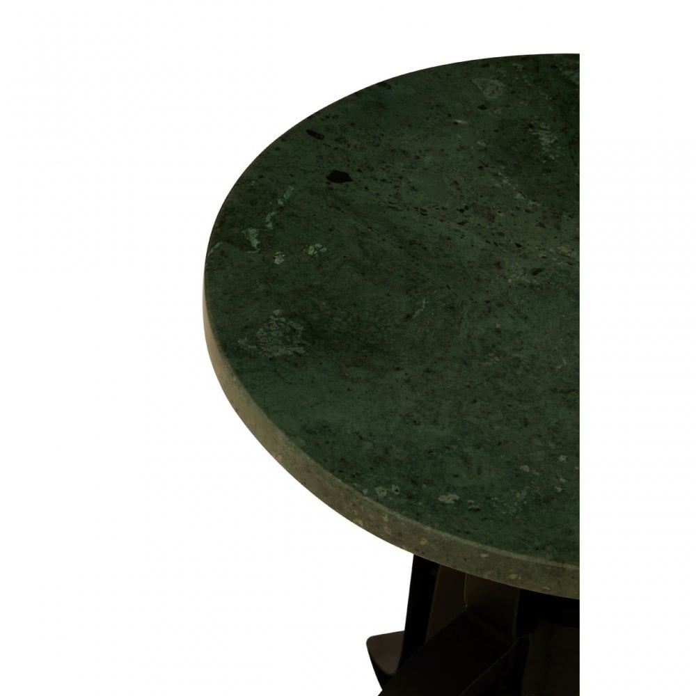 Vasco 3 Leg Bar Stool with Green Marble Top Black