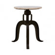 Vasco 3 Leg Bar Stool with White Marble Top Black