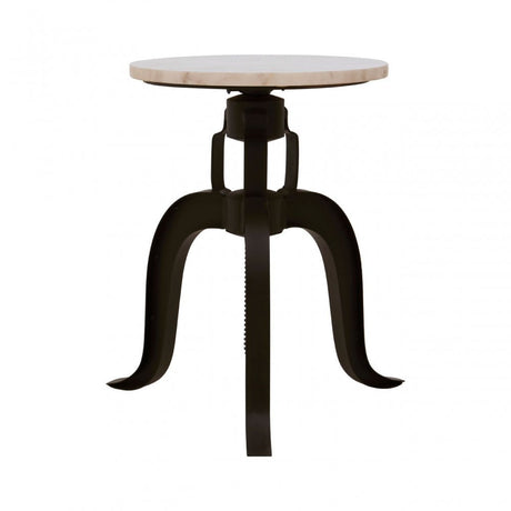 Vasco 3 Leg Bar Stool with White Marble Top Black