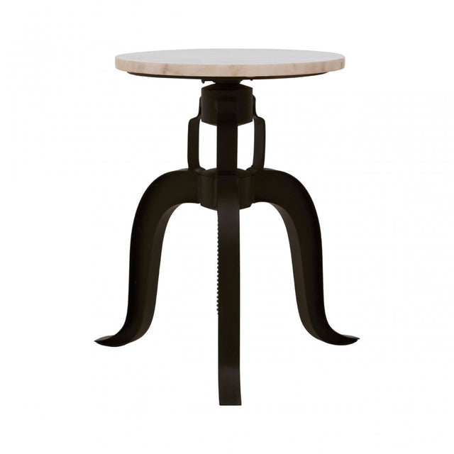 Vasco 3 Leg Bar Stool with White Marble Top Black