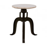 Vasco 3 Leg Bar Stool with White Marble Top Black