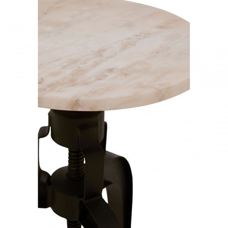 Vasco 3 Leg Bar Stool with White Marble Top Black