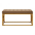 Matayo Mink Velvet Gold Finish Bench Brown