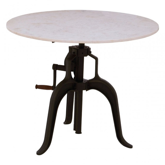 Vasco 3 Leg Small White Marble / Iron Table White