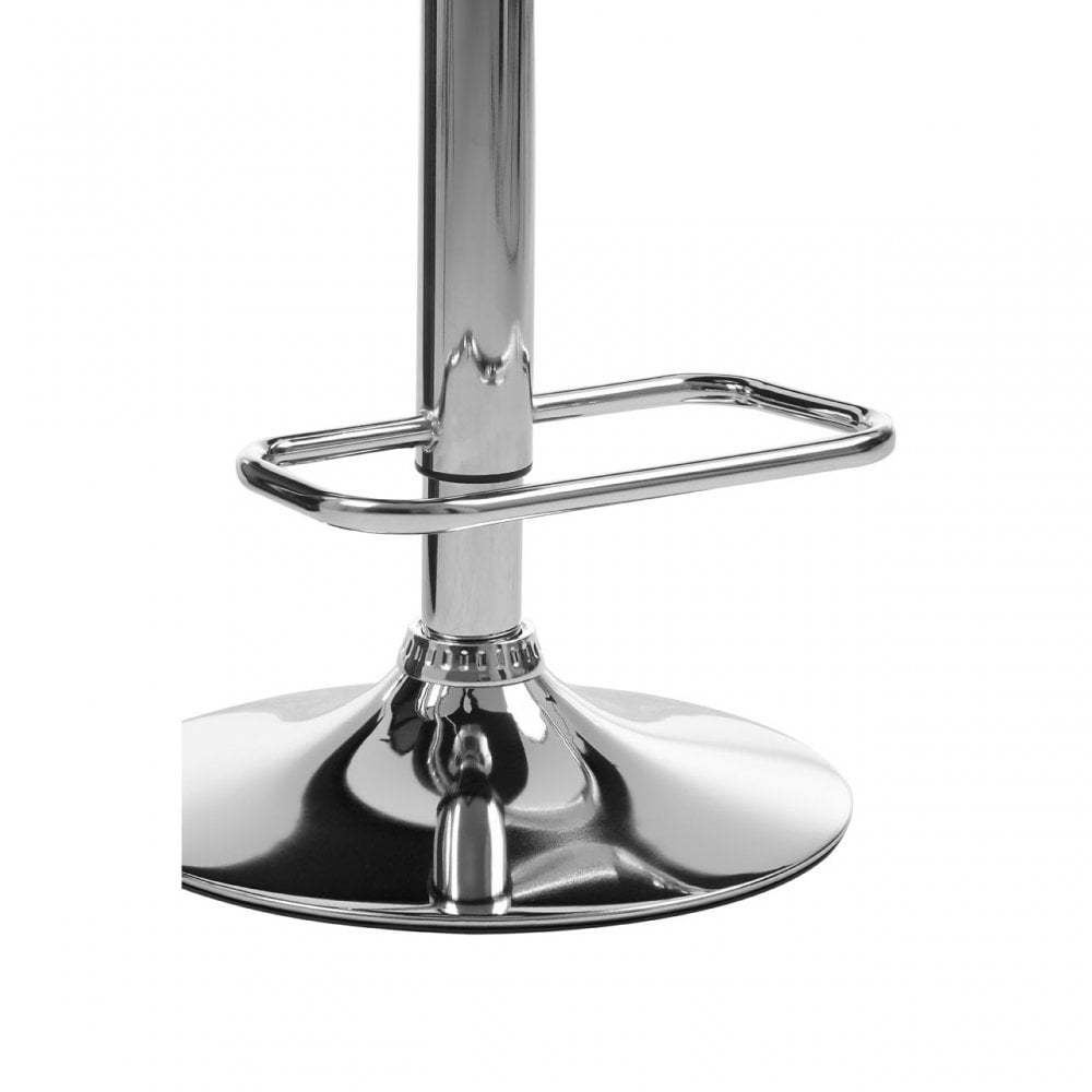Baina Quilted Bar Stool with Chrome Base Black