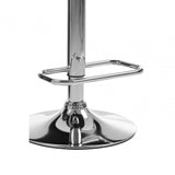 Baina Quilted Bar Stool with Chrome Base Black