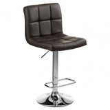 Baina Quilted Bar Stool with Chrome Base Black