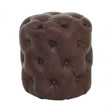 Venne Coffee Leather Stool Brown