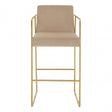 Brookwood Mink Velvet and Gold Bar Stool Beige