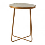 Gianna Round Side Table with Cross Base White