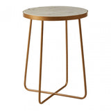 Gianna Round Side Table with Cross Base White